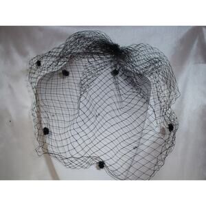Black birdcage veil, black netting mourning goth gothic costume Halloween veil